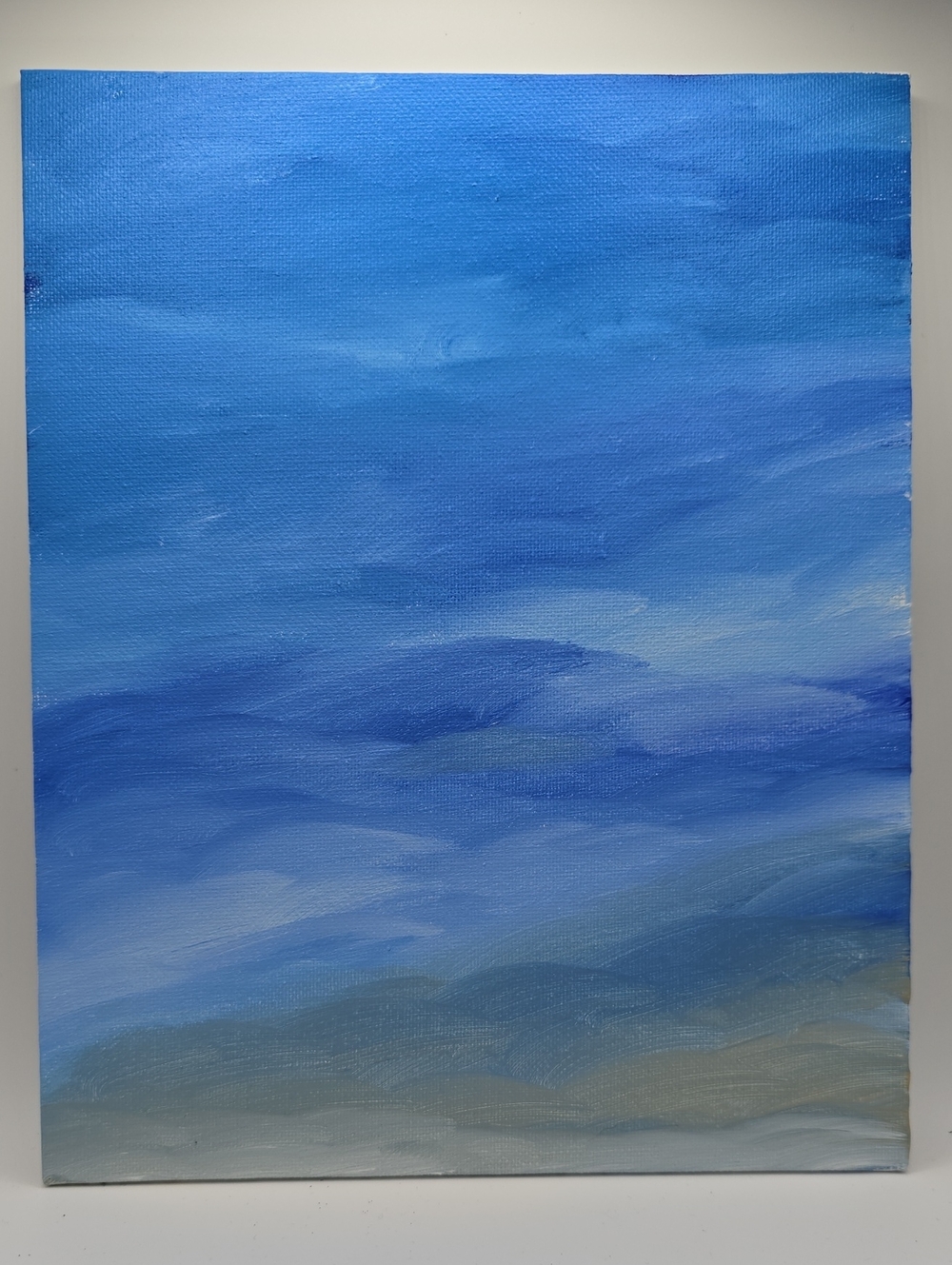 Abstract Blue Gradient Canvas Wall Art - Coastal Ocean Style
